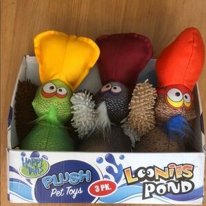 Happy Tails Loonies Pond Plush Pet Toys 2 packs